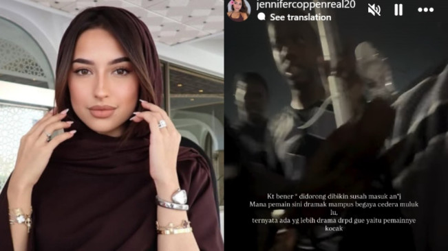 Insta Story Jennifer Coppen soal Timnas Indonesia vs Arab Saudi. [Instagram]